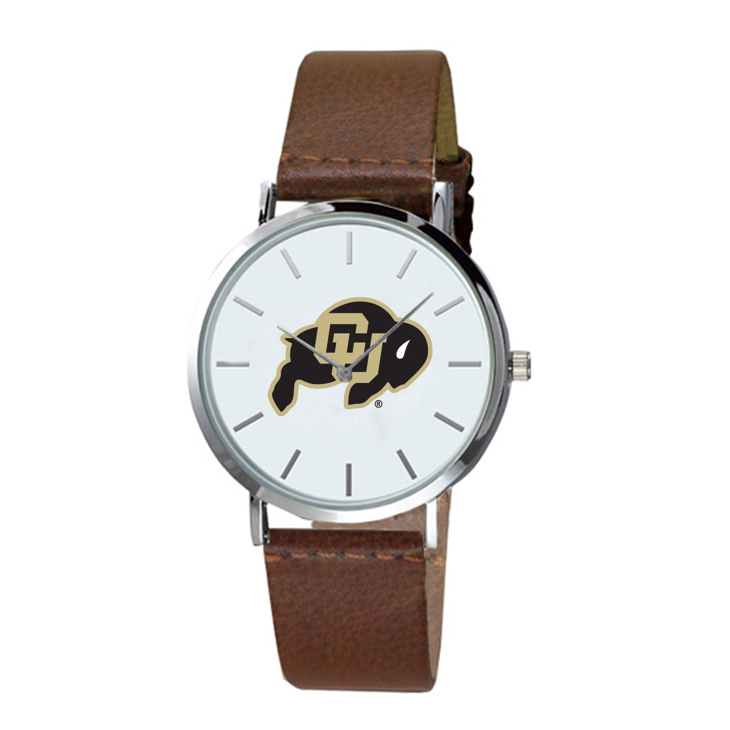 Men's Brown Colorado Buffaloes Plexus Leather Watch