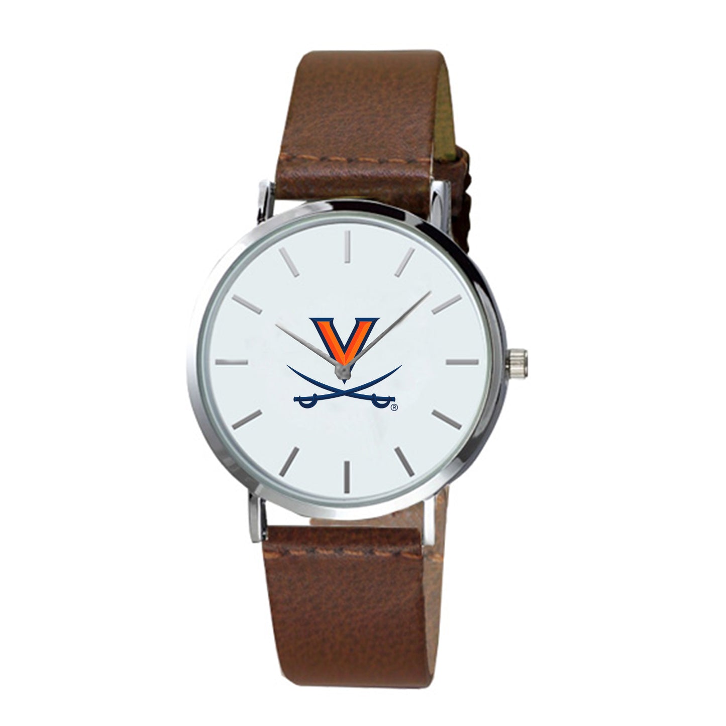 Men's Brown Virginia Cavaliers Plexus Leather Watch
