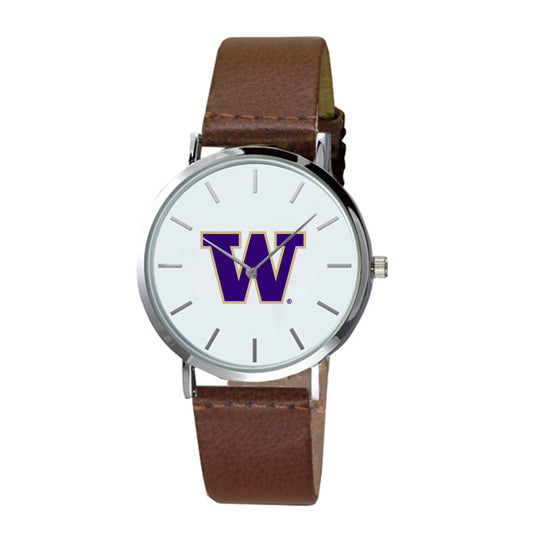 Men's Brown Washington Huskies Plexus Leather Watch