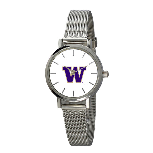 Women's Silver Washington Huskies Plexus Stainless Steel Watch