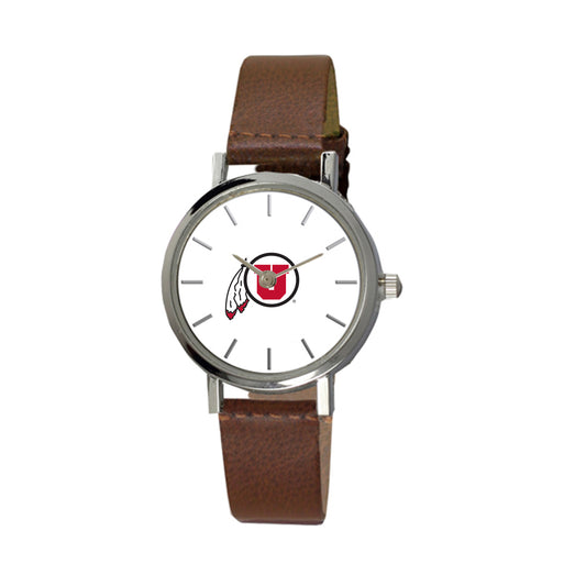 Women's Brown Utah Utes Plexus Leather Watch