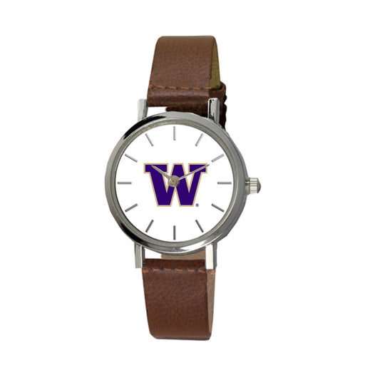 Women's Brown Washington Huskies Plexus Leather Watch