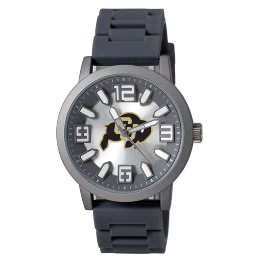 Men's Black Colorado Buffaloes Enigma Silicone Strap Watch