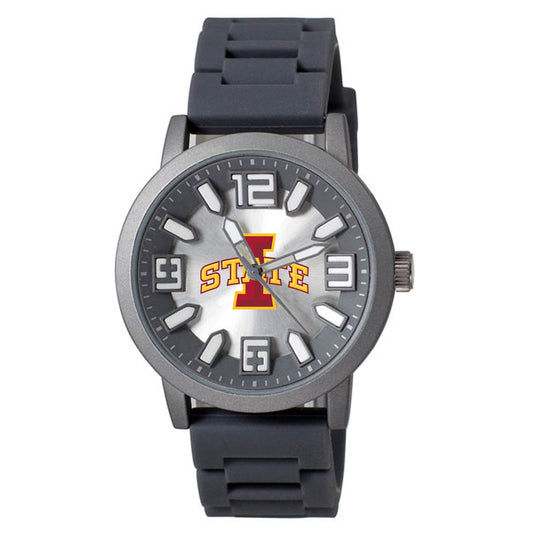 Men's Black Iowa State Cyclones Enigma Silicone Strap Watch