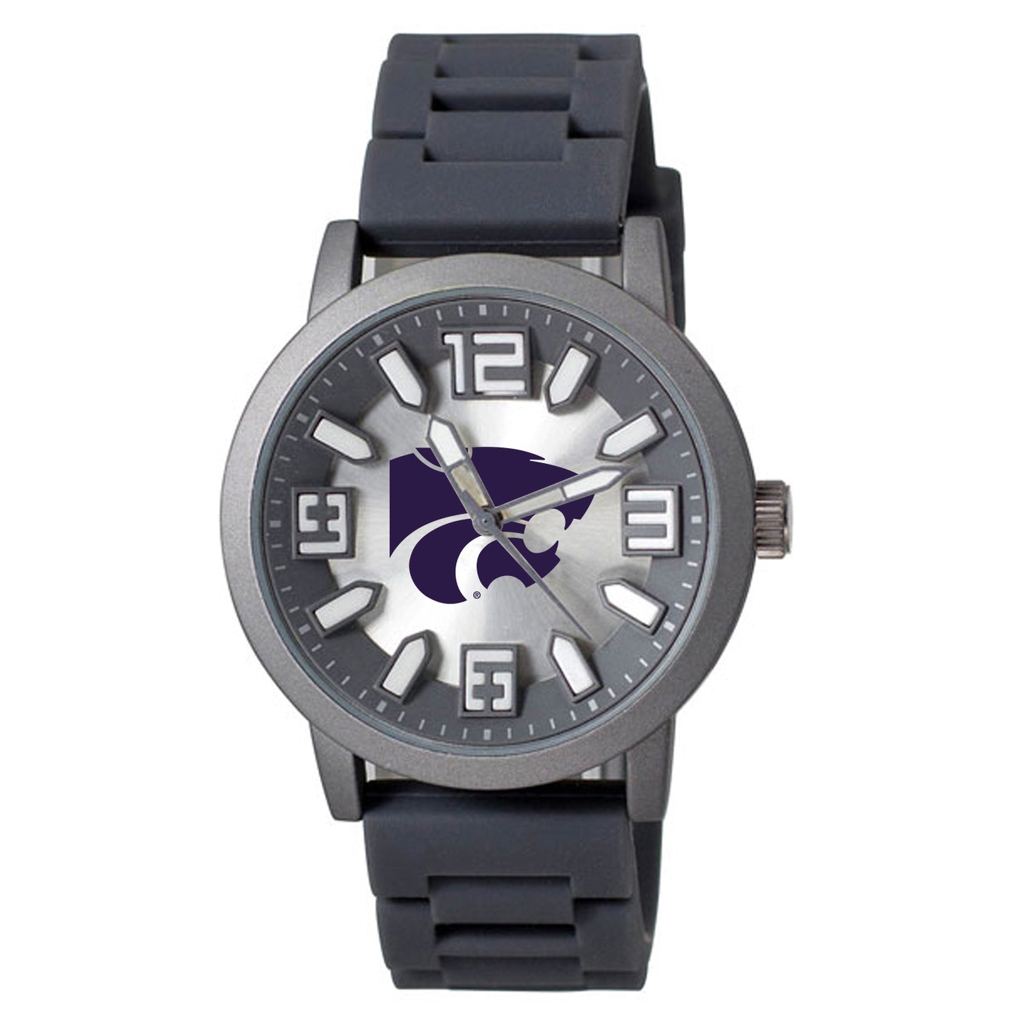 Men's Black Kansas State Wildcats Enigma Silicone Strap Watch