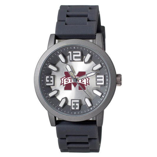 Men's Black Mississippi State Bulldogs Enigma Silicone Strap Watch