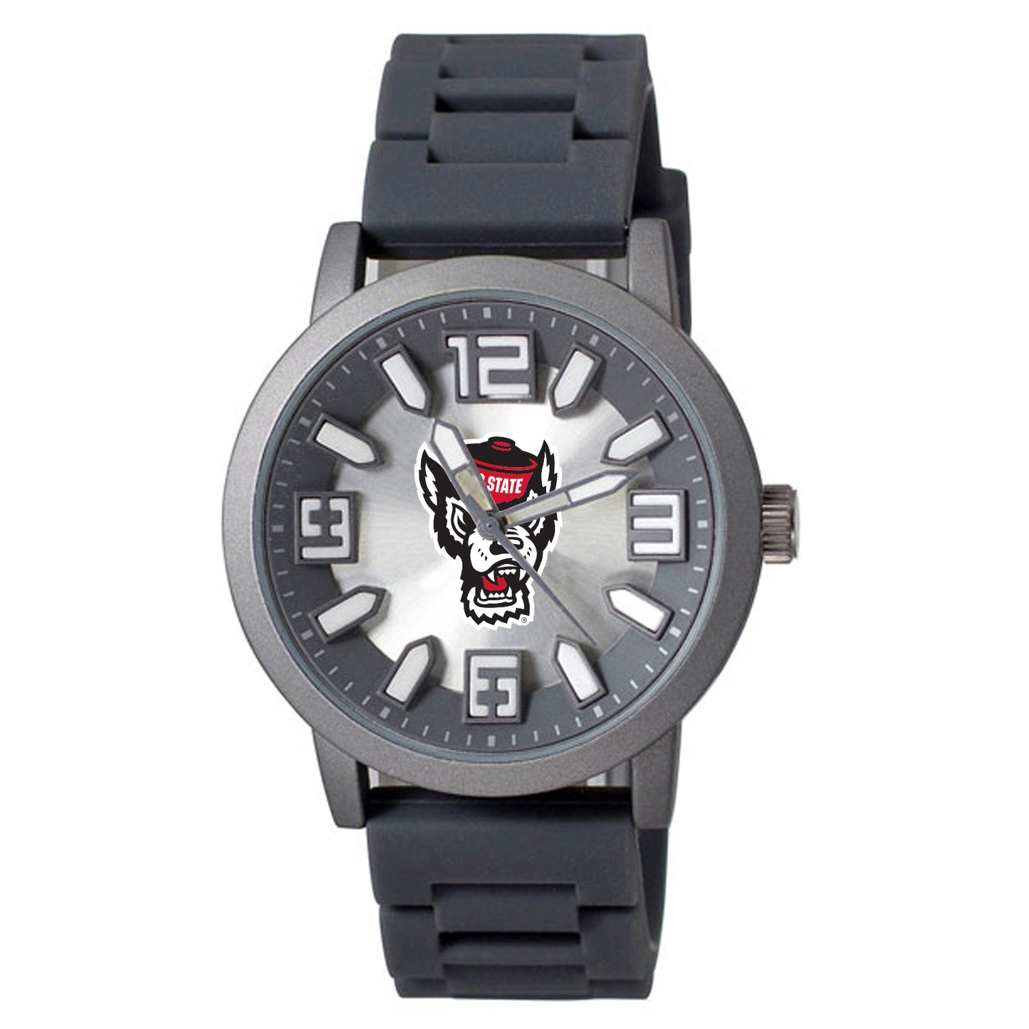 Men's Black NC State Wolfpack Enigma Silicone Strap Watch