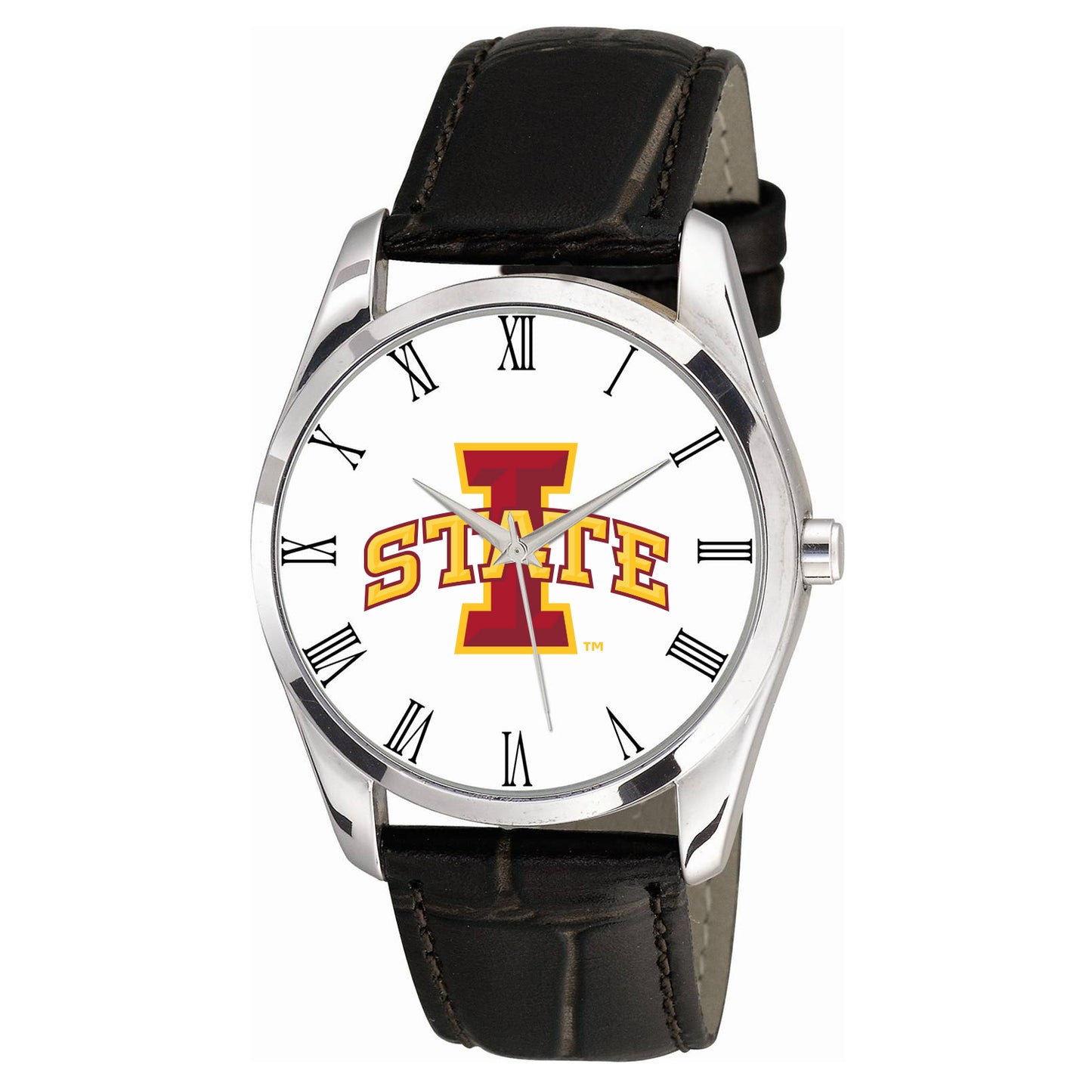 Men's Black Iowa State Cyclones Berkeley Leather Watch