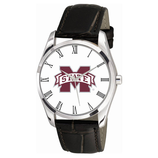 Men's Black Mississippi State Bulldogs Berkeley Leather Watch