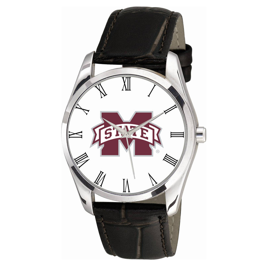Men's Black Mississippi State Bulldogs Berkeley Leather Watch