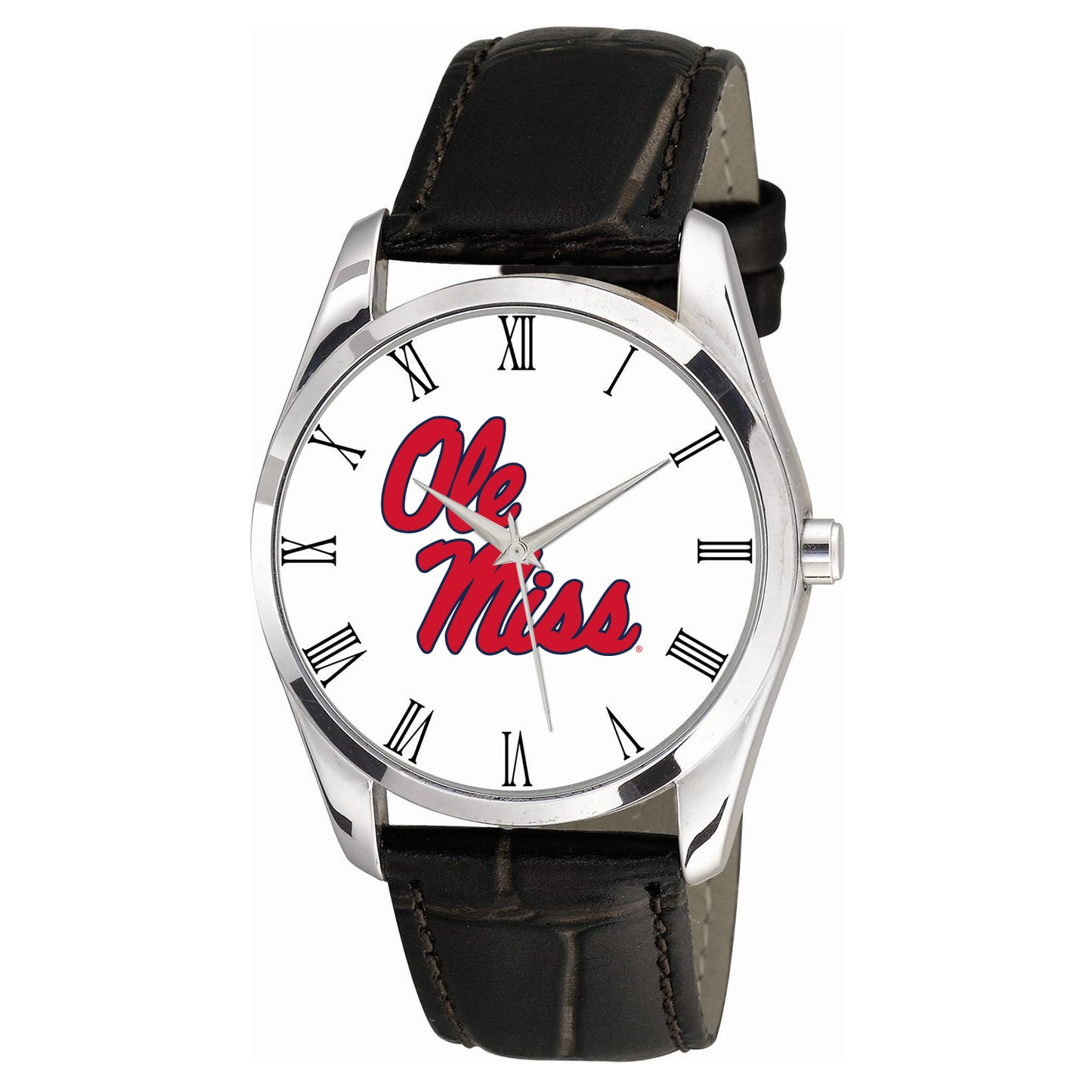 Men's Black Ole Miss Rebels Berkeley Leather Watch