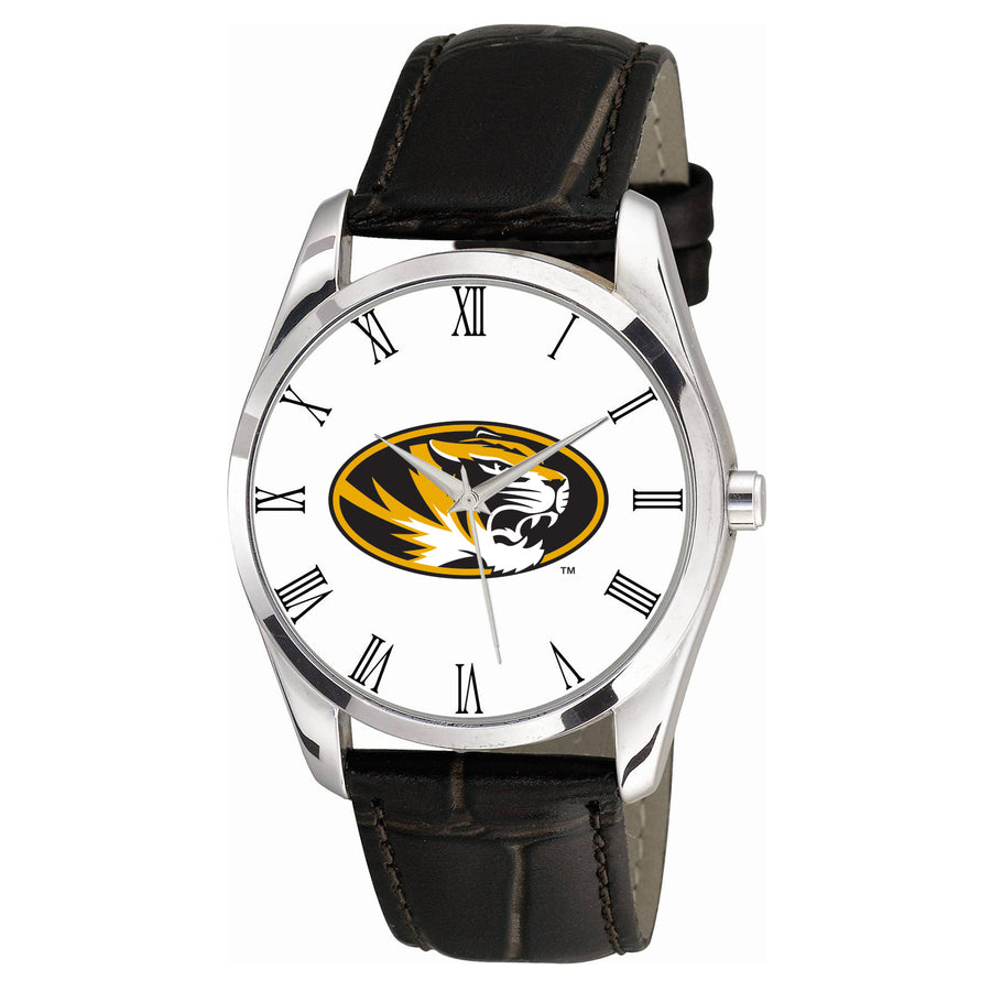 Men's Black Missouri Tigers Berkeley Leather Watch