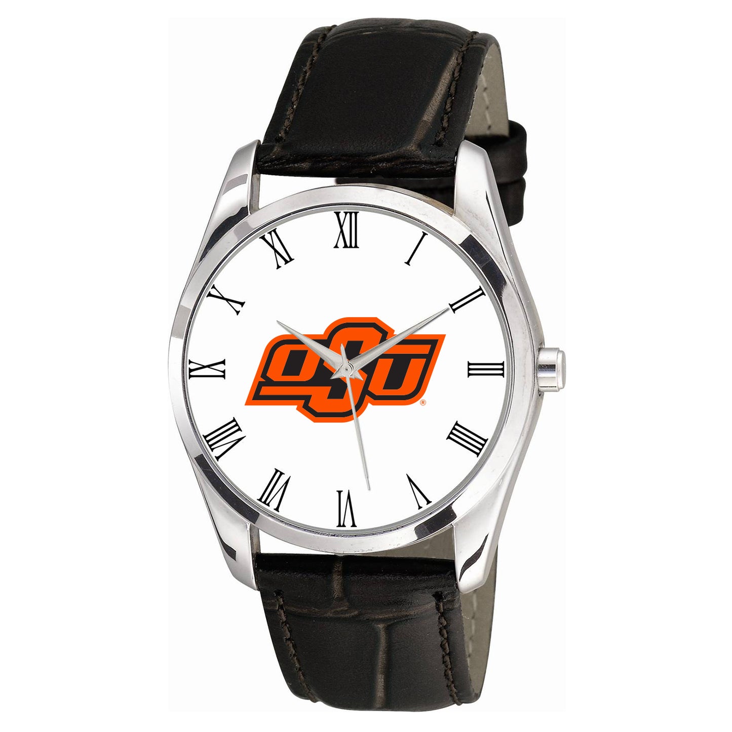 Men's Black Oklahoma State Cowboys Berkeley Leather Watch