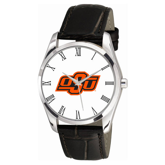 Men's Black Oklahoma State Cowboys Berkeley Leather Watch