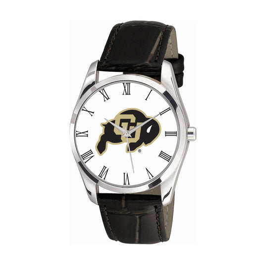 Women's Black Colorado Buffaloes Berkeley Leather Watch