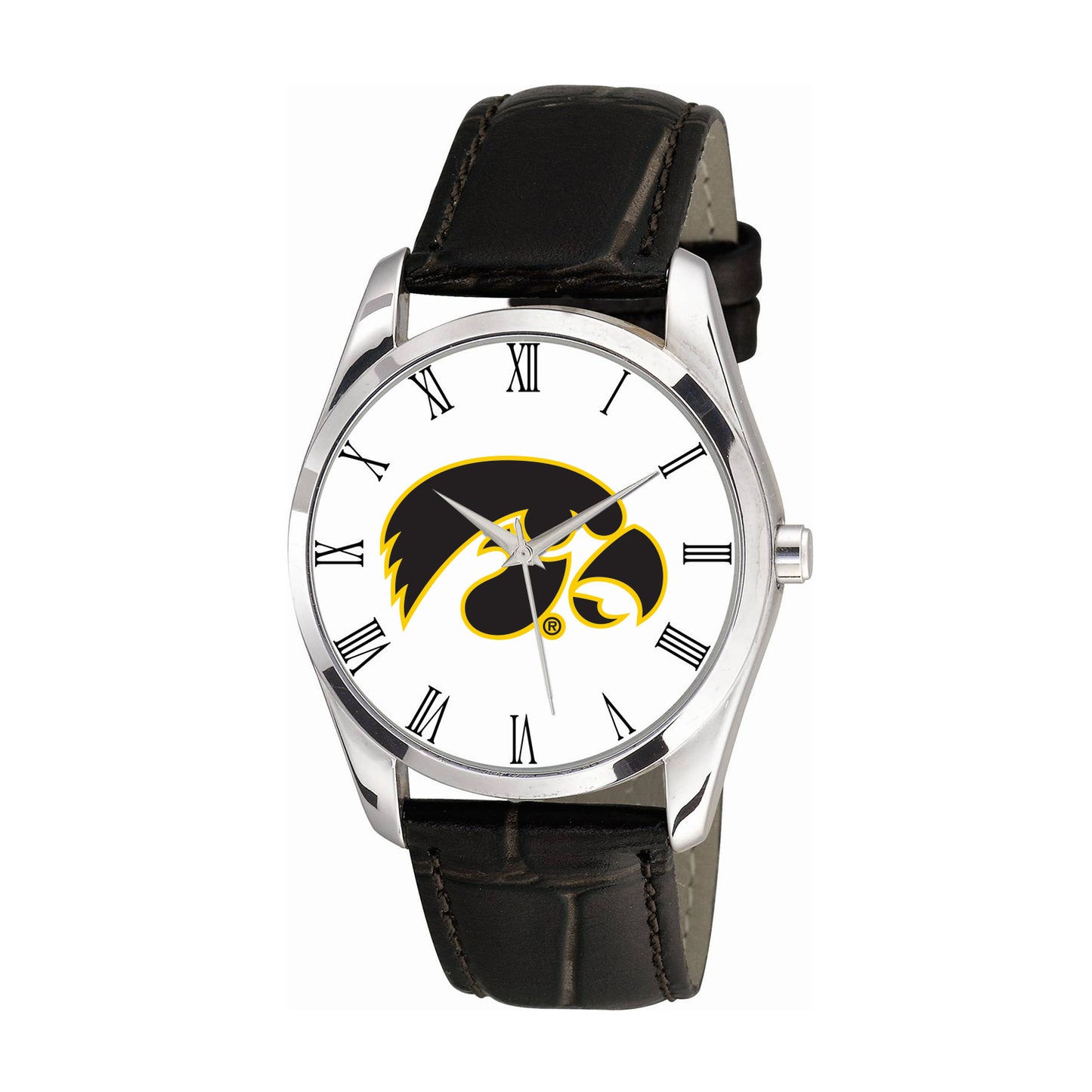 Women's Black Iowa Hawkeyes Berkeley Leather Watch