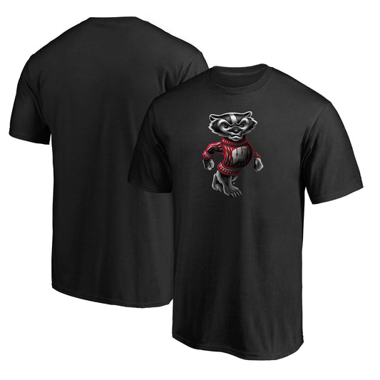 Men's  Black Wisconsin Badgers Midnight Mascot T-Shirt