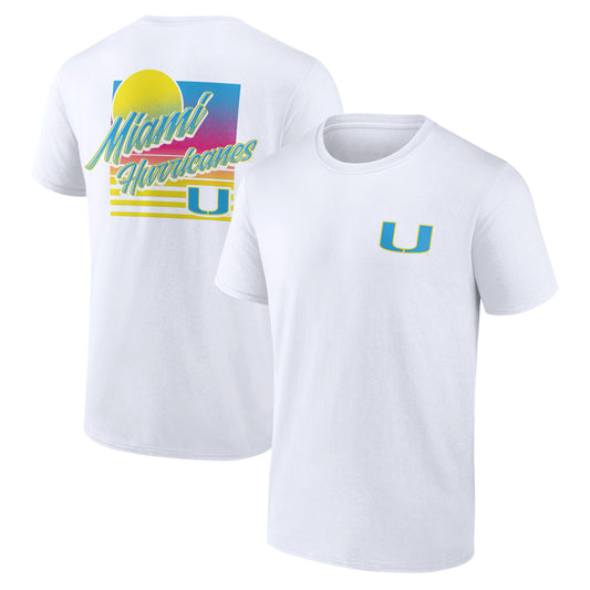 Men's  White Miami Hurricanes High Hurdles T-Shirt