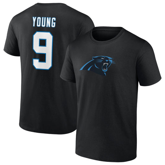 Men's Fanatics Bryce Young Black Carolina Panthers 2023 NFL Draft First Round Pick Icon Name & Number T-Shirt