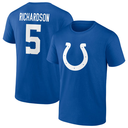 Men's Fanatics Anthony Richardson Royal Indianapolis Colts 2023 NFL Draft First Round Pick Icon Name & Number T-Shirt