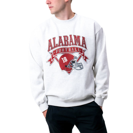 Women's Established & Co. Ash Alabama Crimson Tide Logo Pullover Sweatshirt