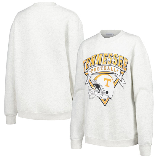 Women's Established & Co. Ash Tennessee Volunteers Logo Pullover Sweatshirt