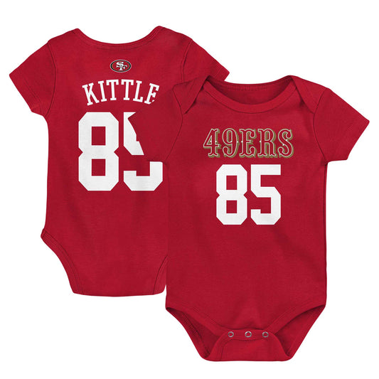 Infant George Kittle Scarlet San Francisco 49ers Mainliner Player Name & Number Bodysuit