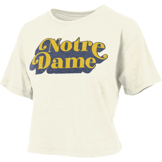 Women's Pressbox White Notre Dame Fighting Irish Vintage Easy T-Shirt