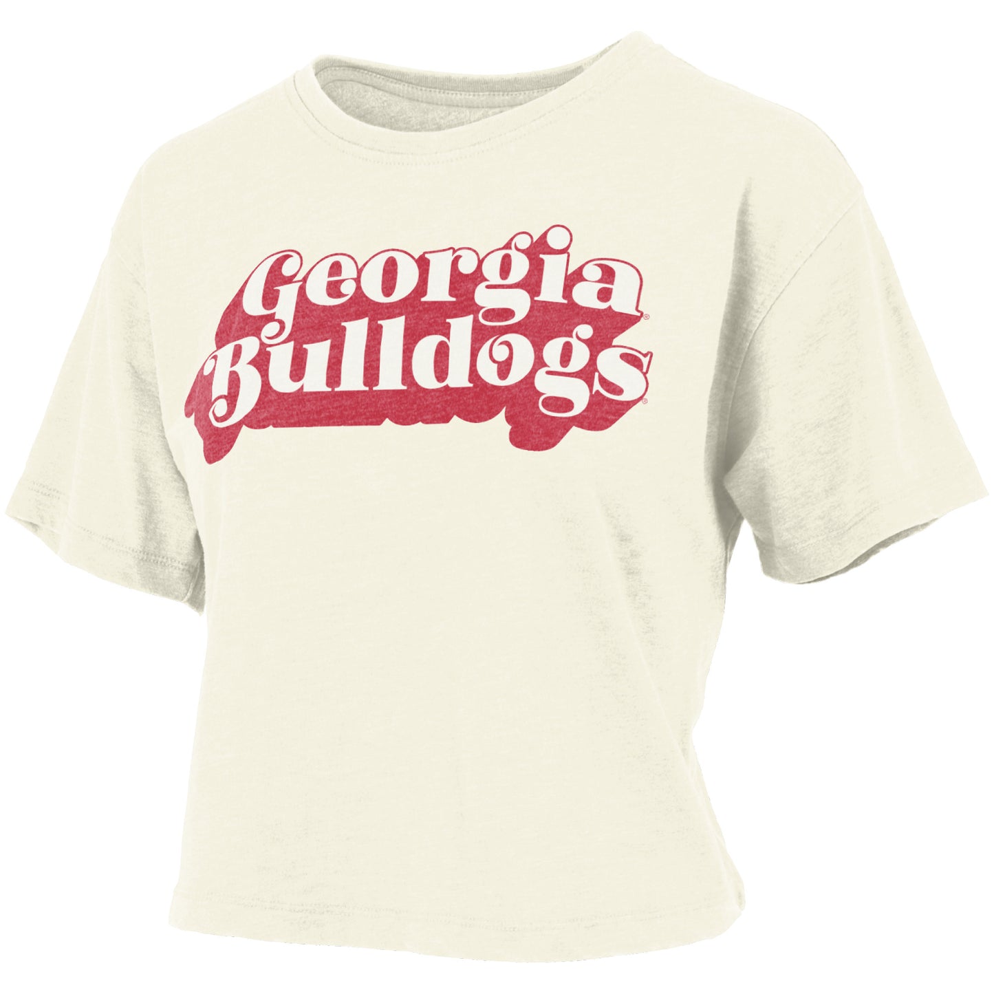 Women's Pressbox White Georgia Bulldogs Vintage Easy T-Shirt