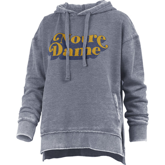 Women's Pressbox Navy Notre Dame Fighting Irish Vintage Falkland Pullover Hoodie