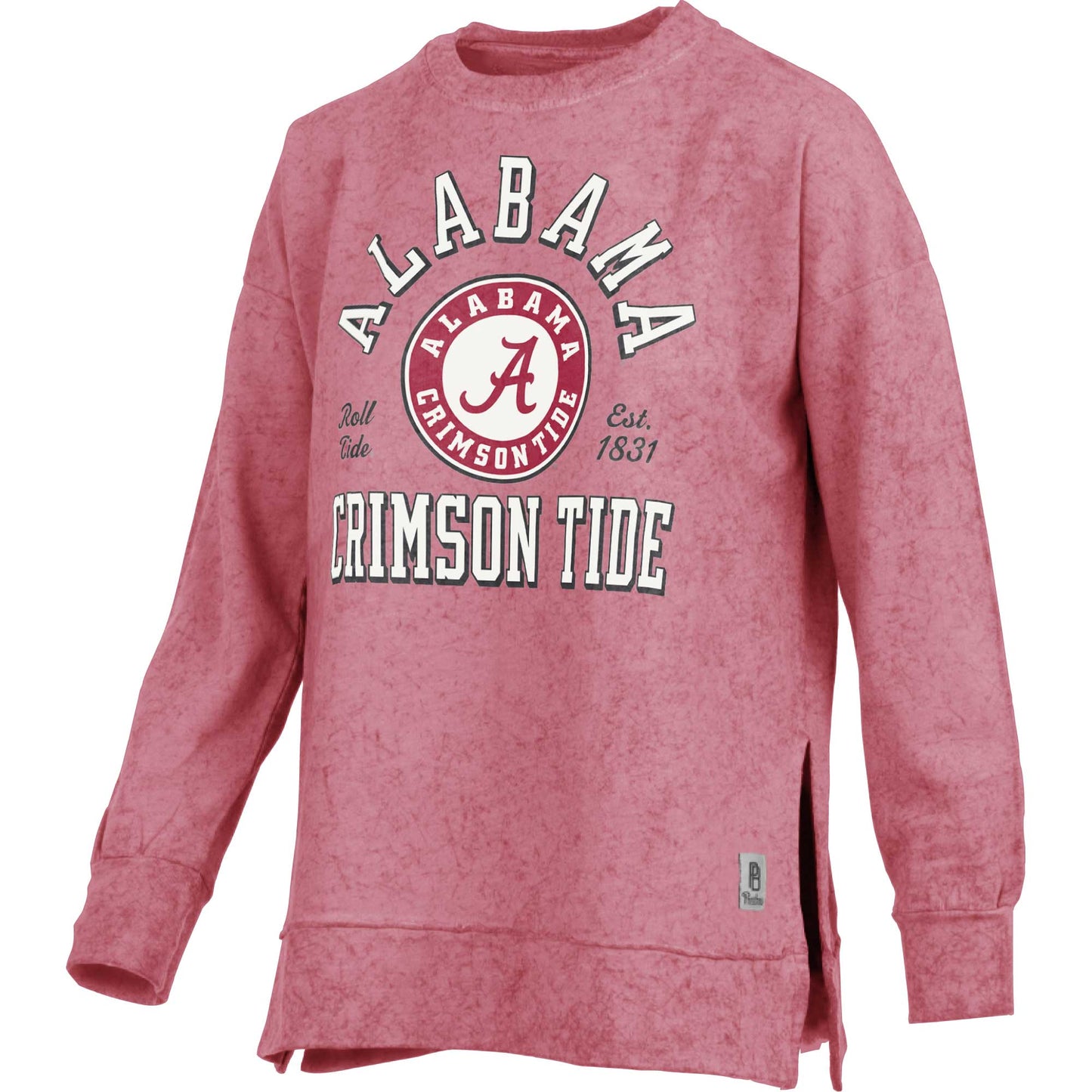 Women's Pressbox Crimson Alabama Crimson Tide Sun Washed Bishop Pullover Sweatshirt