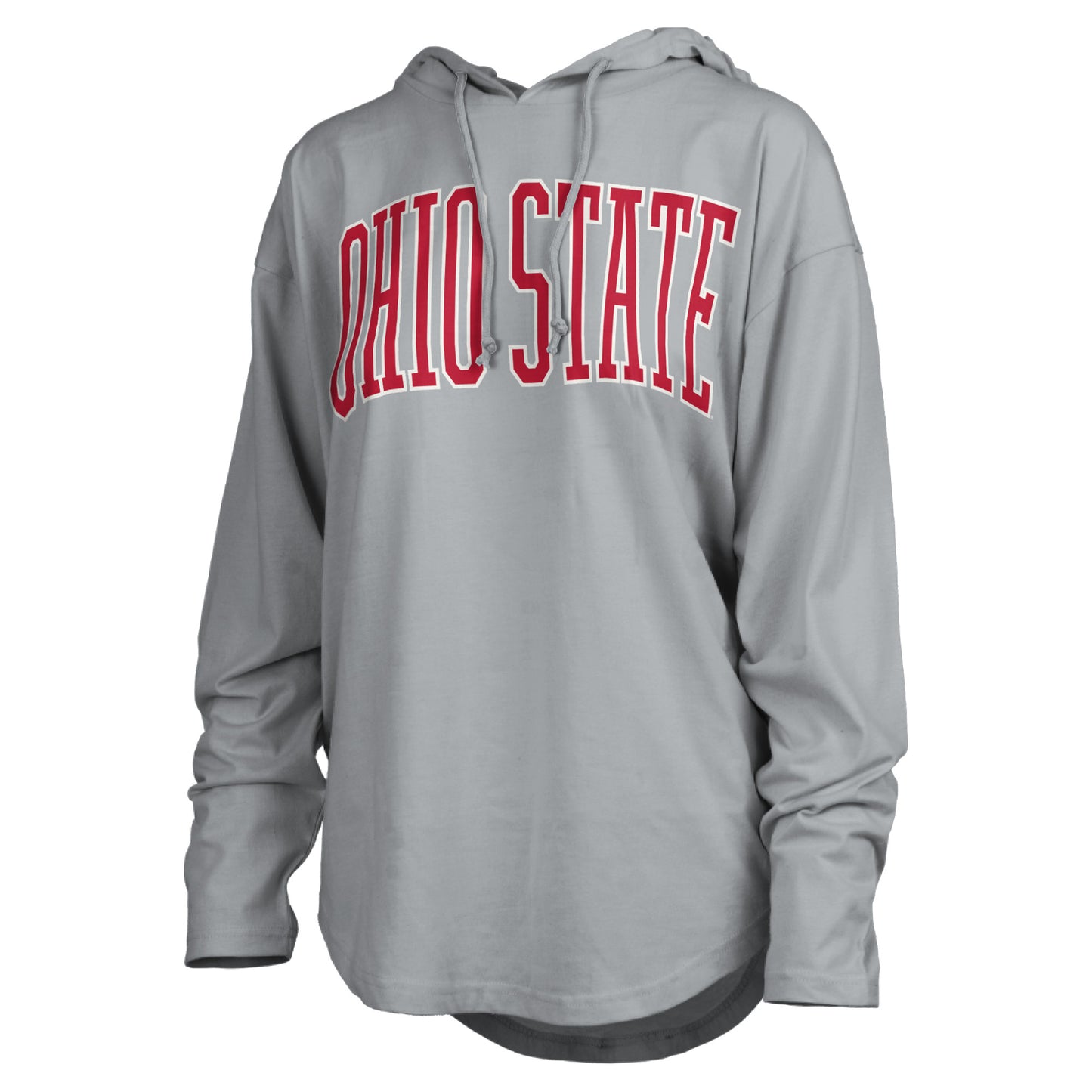 Women's Pressbox Gray Ohio State Buckeyes San Bruno Long Sleeve Hooded T-Shirt