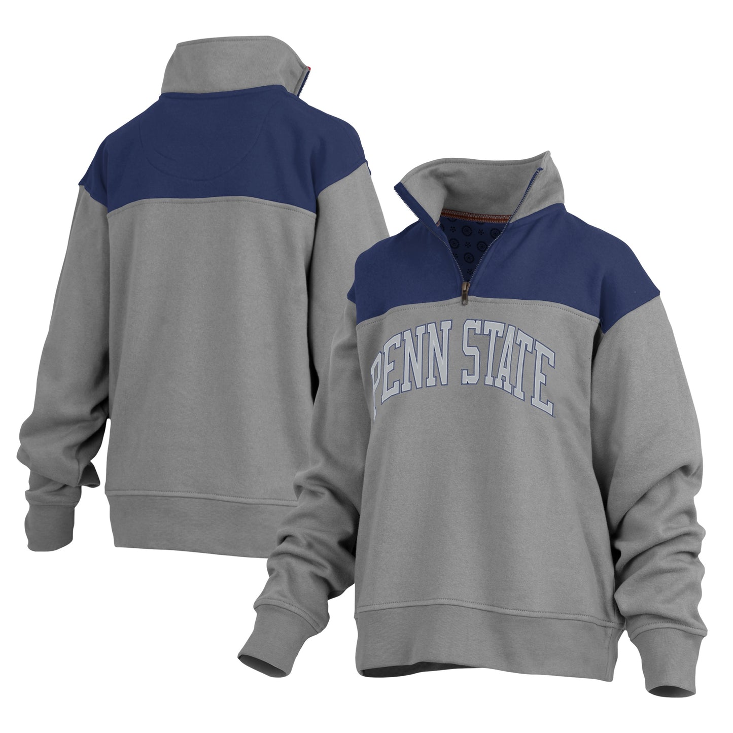 Women's Pressbox Gray Penn State Nittany Lions Avon Fleece Quarter-Zip Jacket