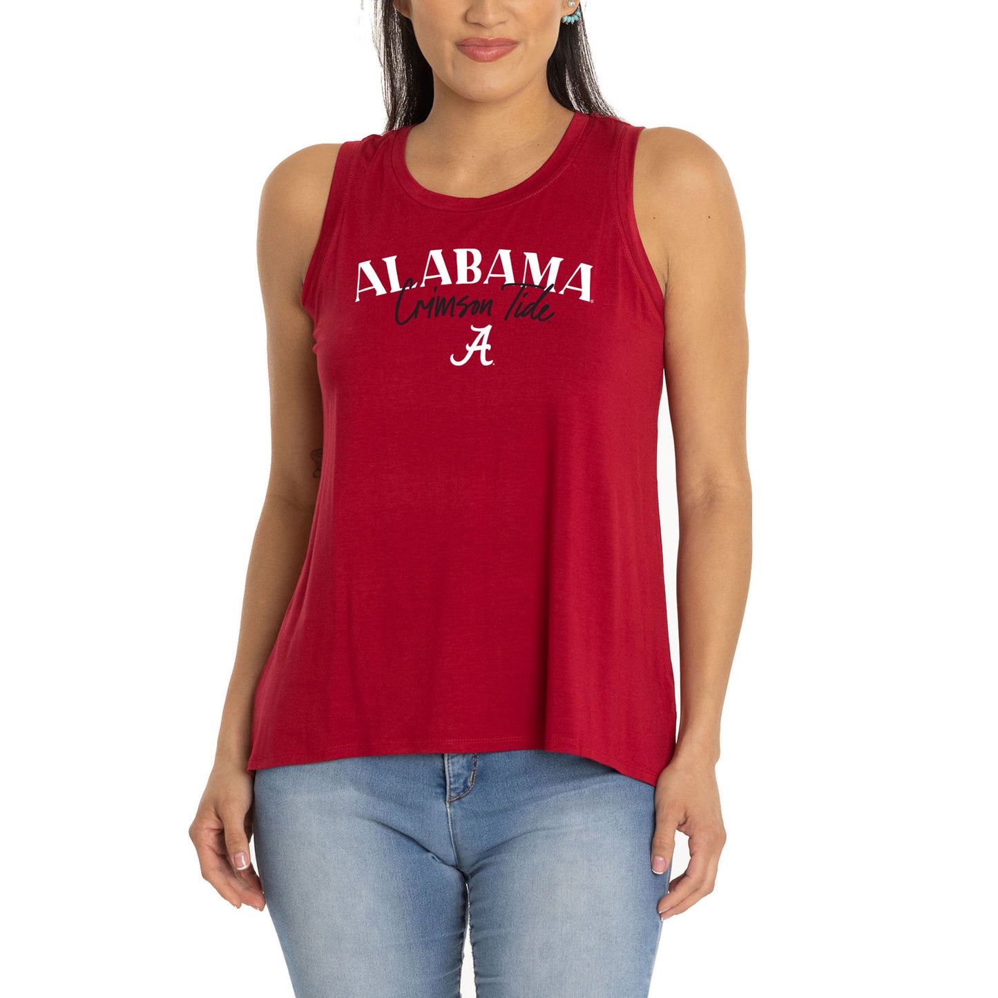 Women's  Crimson Alabama Crimson Tide Hannah High Neck Tank Top