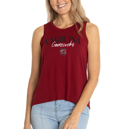 Women's  Garnet South Carolina Gamecocks Hannah High Neck Tank Top