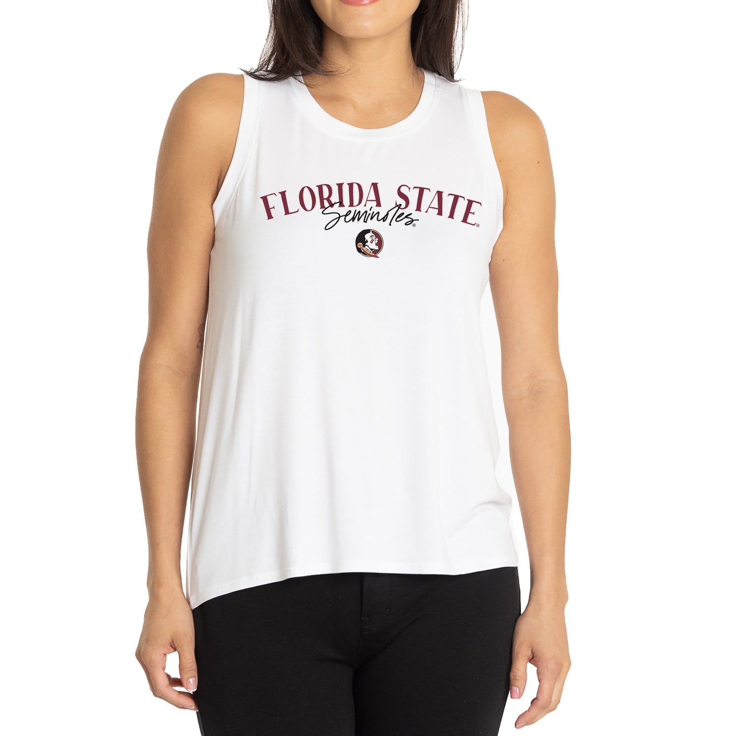 Women's  White Florida State Seminoles Hannah High Neck Tank Top