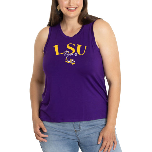 Women's  Purple LSU Tigers Hannah High Neck Tank Top