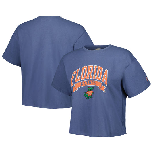 Women's League Collegiate Wear Royal Florida Gators Banner Clothesline Cropped T-Shirt