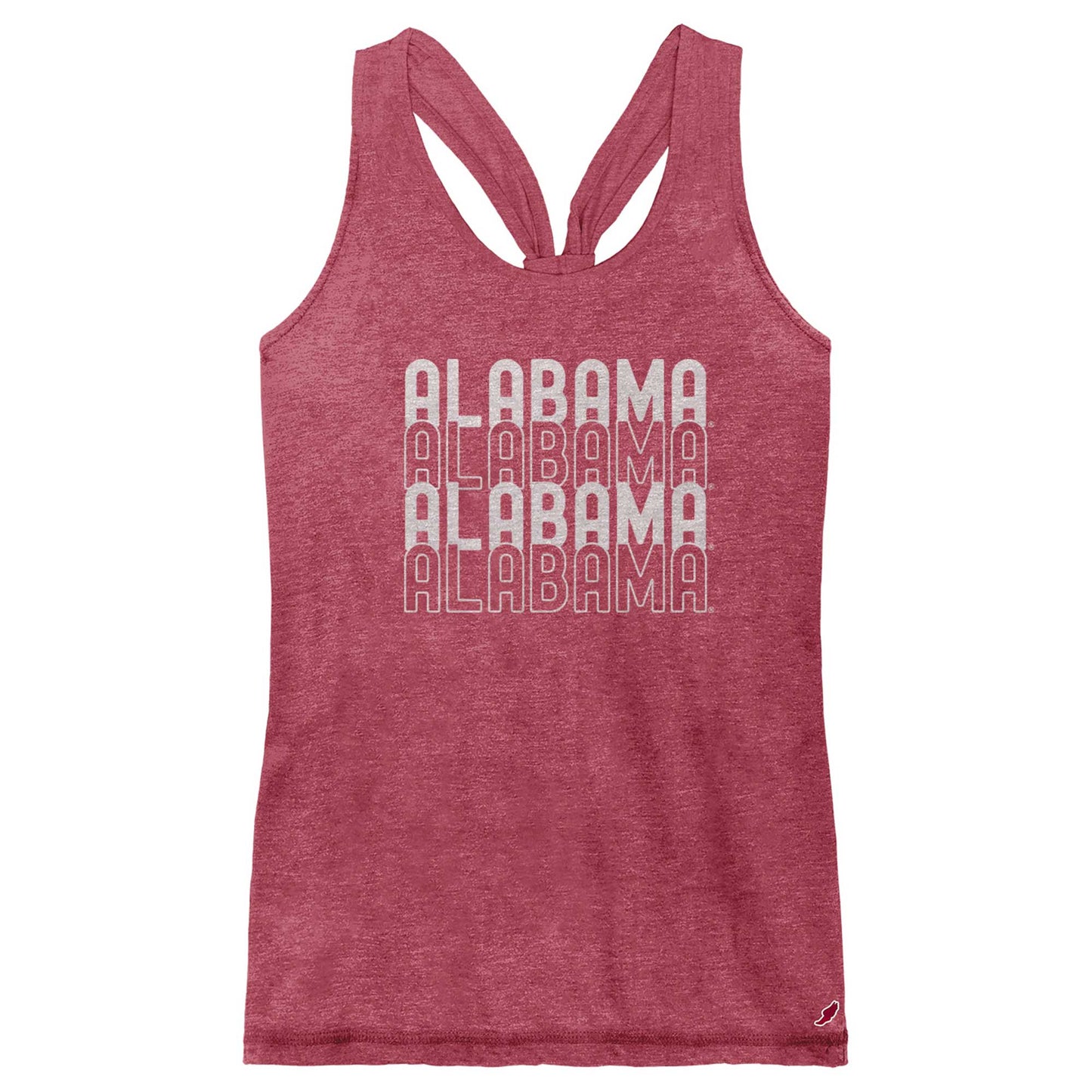 Women's League Collegiate Wear Crimson Alabama Crimson Tide Stacked Name Racerback Tank Top