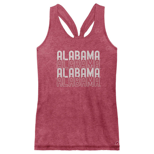 Women's League Collegiate Wear Crimson Alabama Crimson Tide Stacked Name Racerback Tank Top