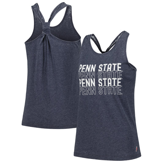 Women's League Collegiate Wear Navy Penn State Nittany Lions Stacked Name Racerback Tank Top