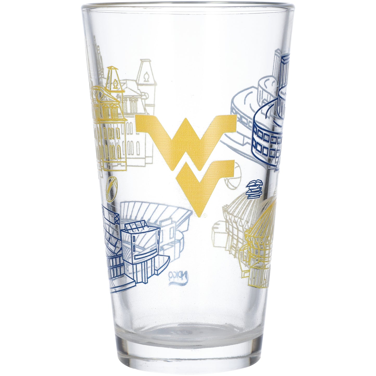 West Virginia Mountaineers 16oz. Campus Pint Glass