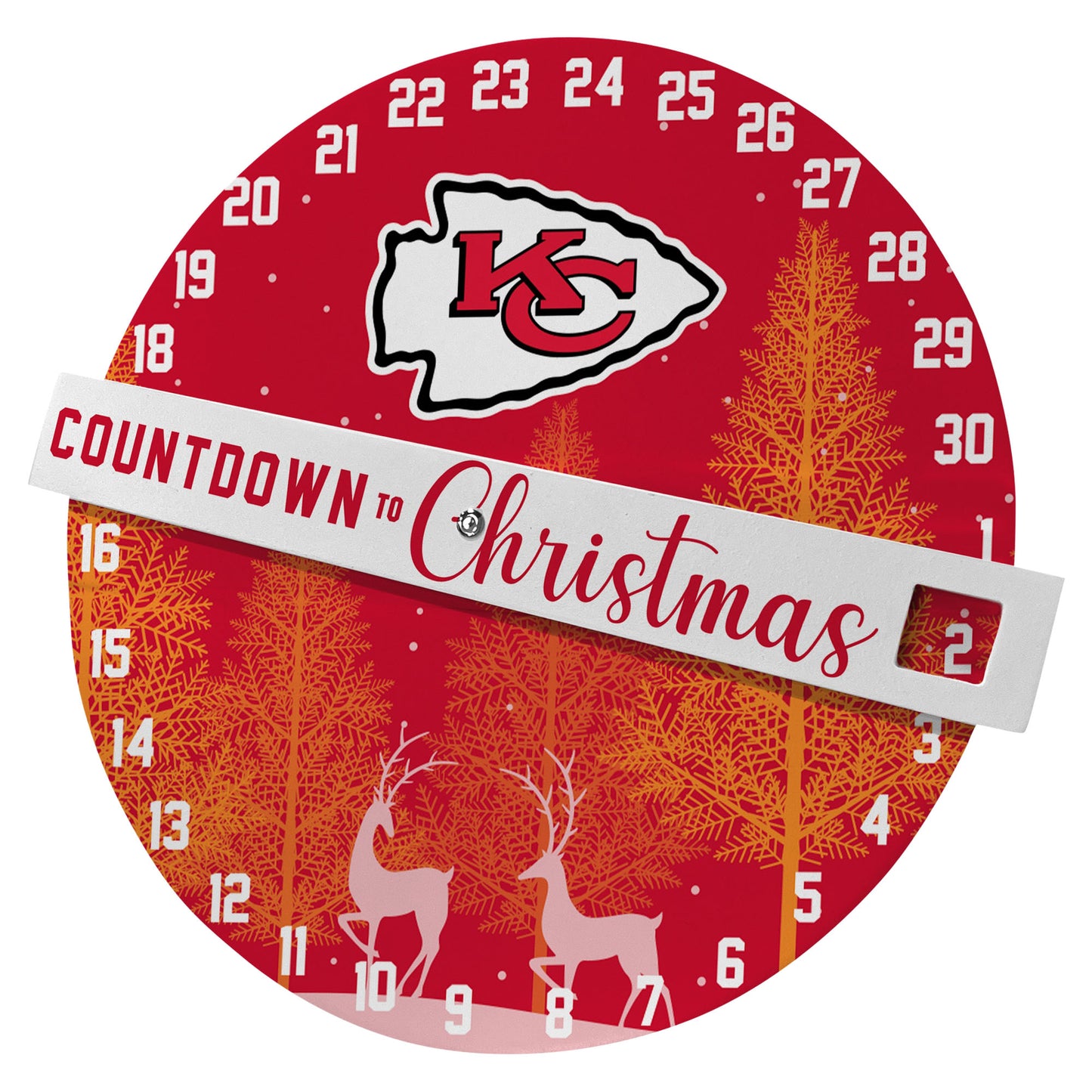 Pegasus Kansas City Chiefs Countdown to Christmas Wall Sign