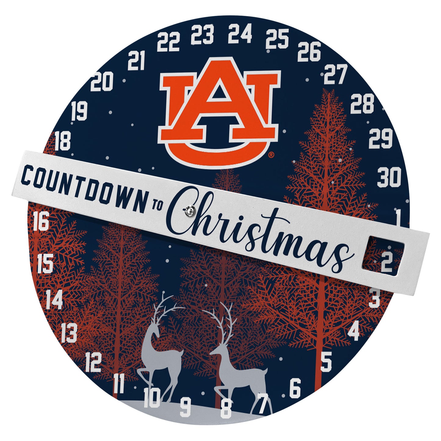 Pegasus Auburn Tigers Countdown to Christmas Wall Sign