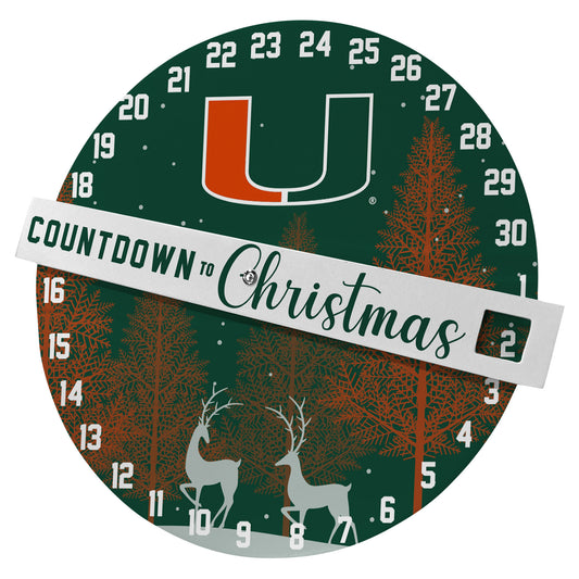 Pegasus Miami Hurricanes Countdown to Christmas Wall Sign