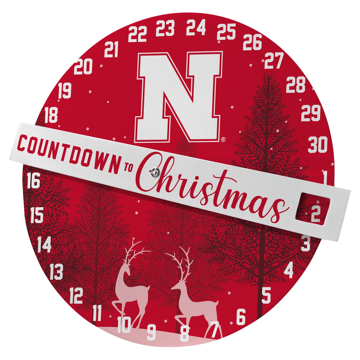 Pegasus Nebraska Huskers Countdown to Christmas Wall Sign