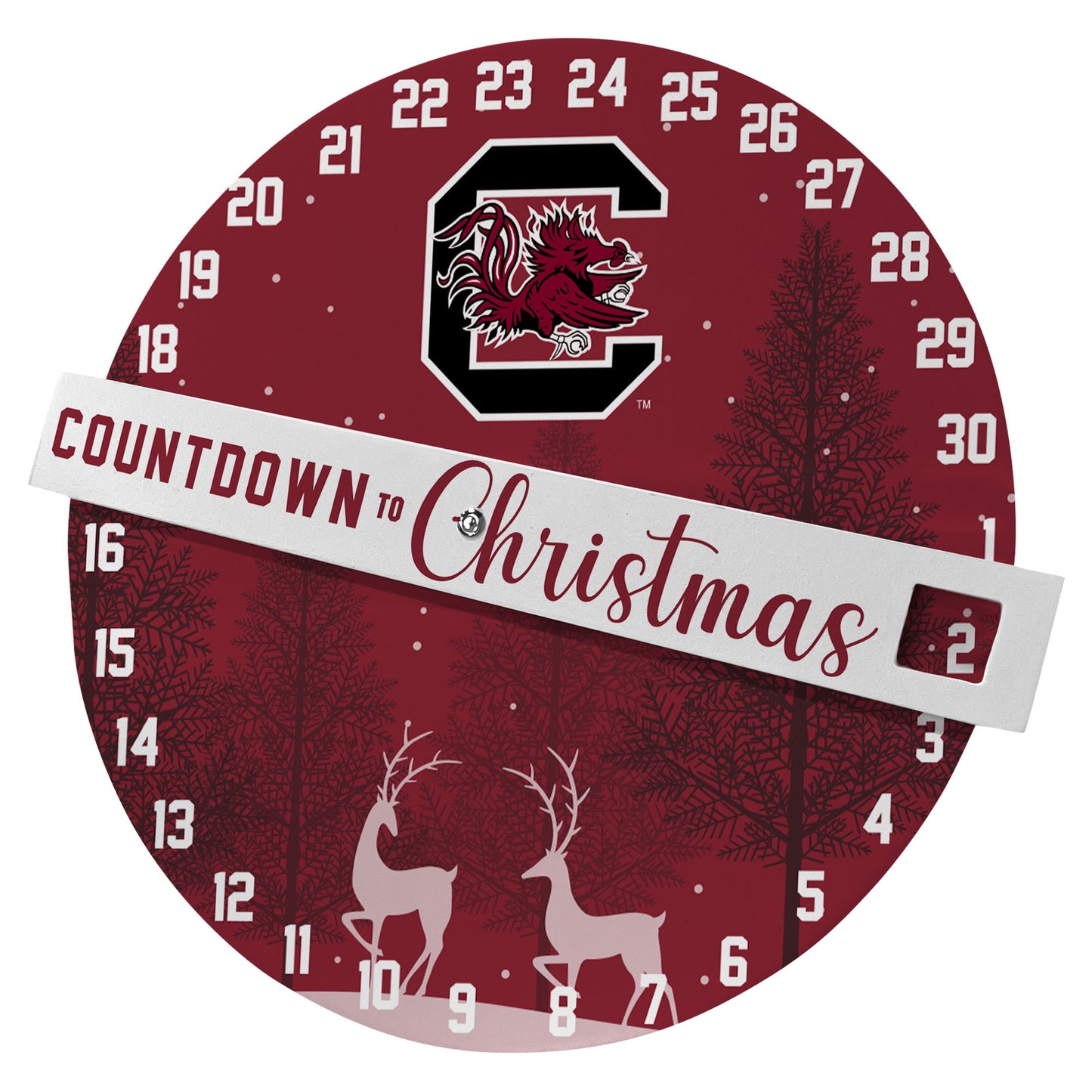 Pegasus South Carolina Gamecocks Countdown to Christmas Wall Sign