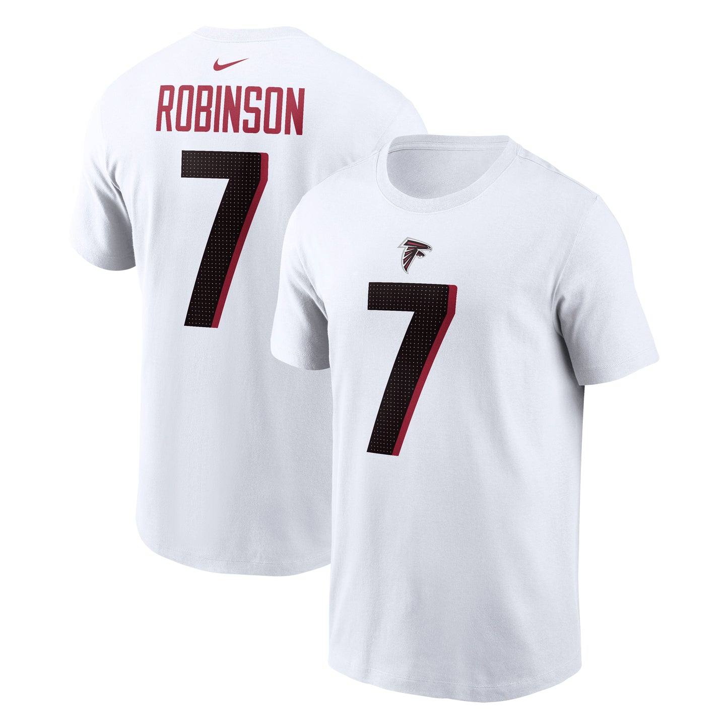 Men's Nike Bijan Robinson White Atlanta Falcons Player Name & Number T-Shirt