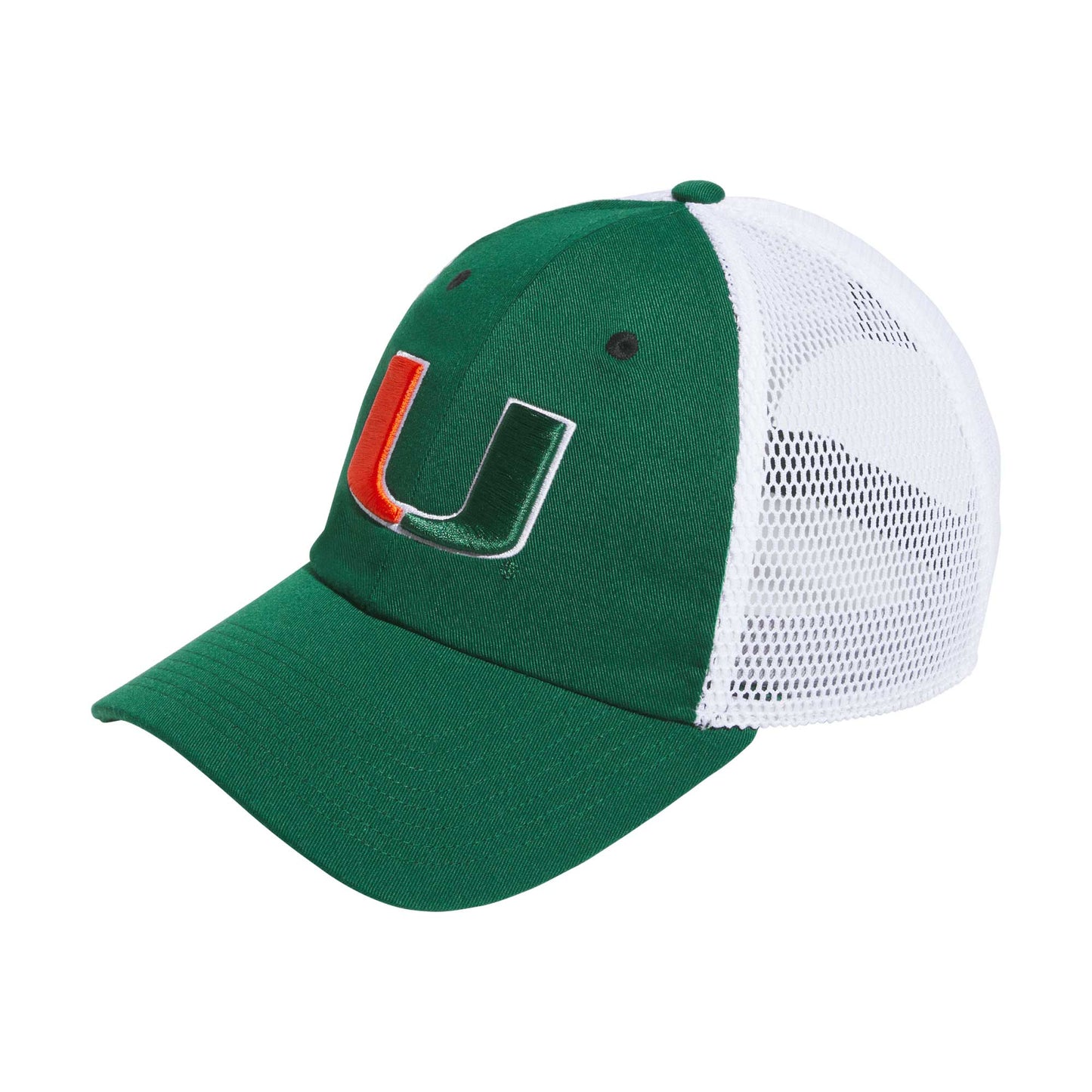 Men's adidas Green Miami Hurricanes Mascot Slouch Trucker Adjustable Hat