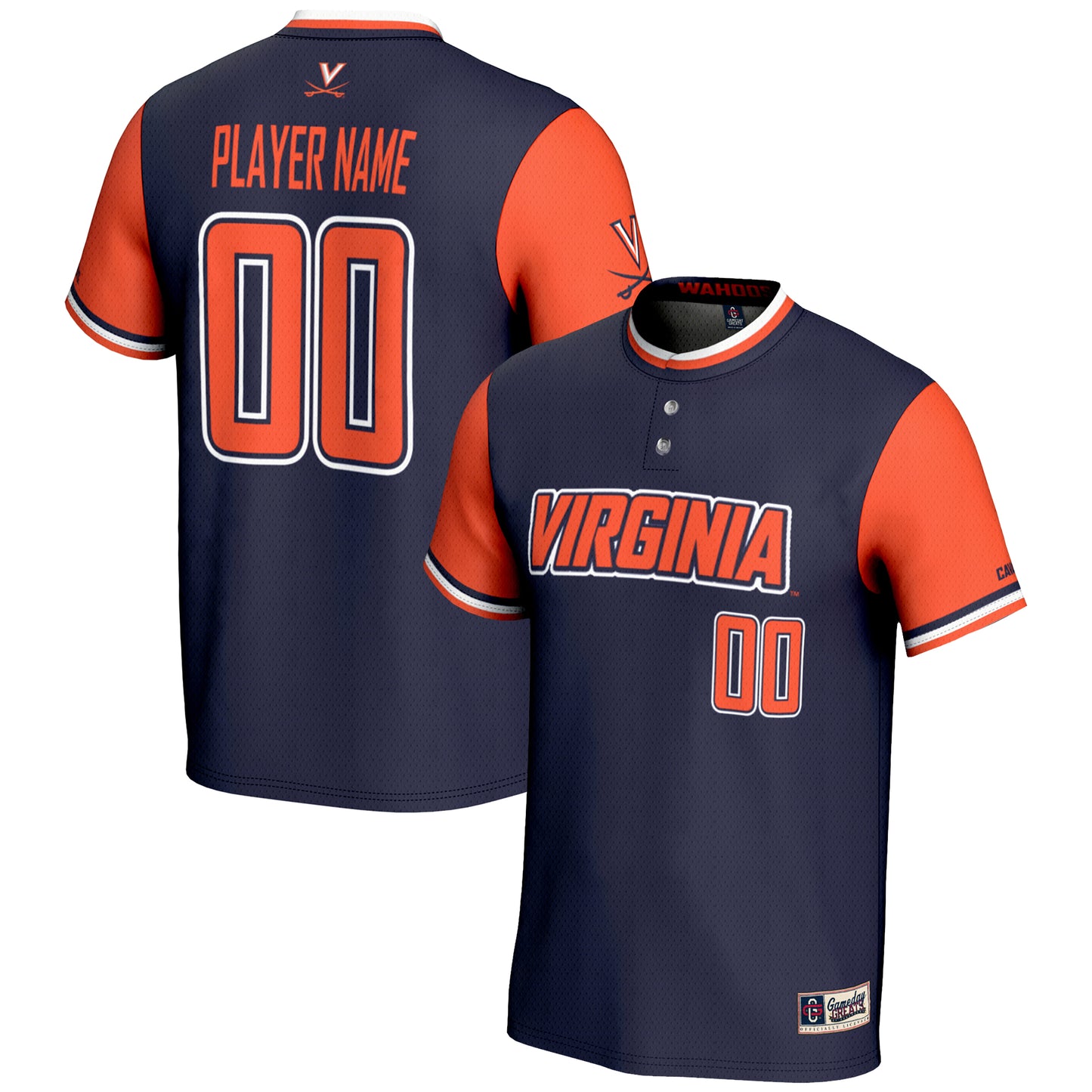 Youth GameDay Greats  Navy Virginia Cavaliers NIL Pick-A-Player Lightweight Softball Jersey